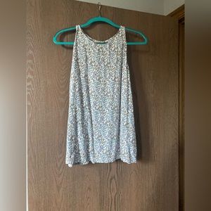 White Floral Tank Top- XL